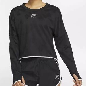 Nike Air Women's Long Sleeve  Running Top Training Gym Jacquard Fabric Dri-FIT
